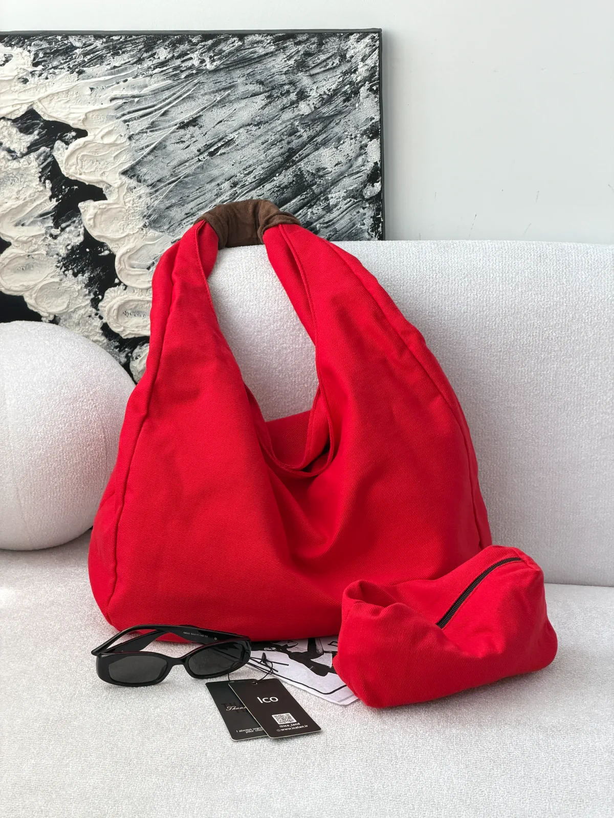 کیف دوشی کتان کوکی — نمای اصلی محصول